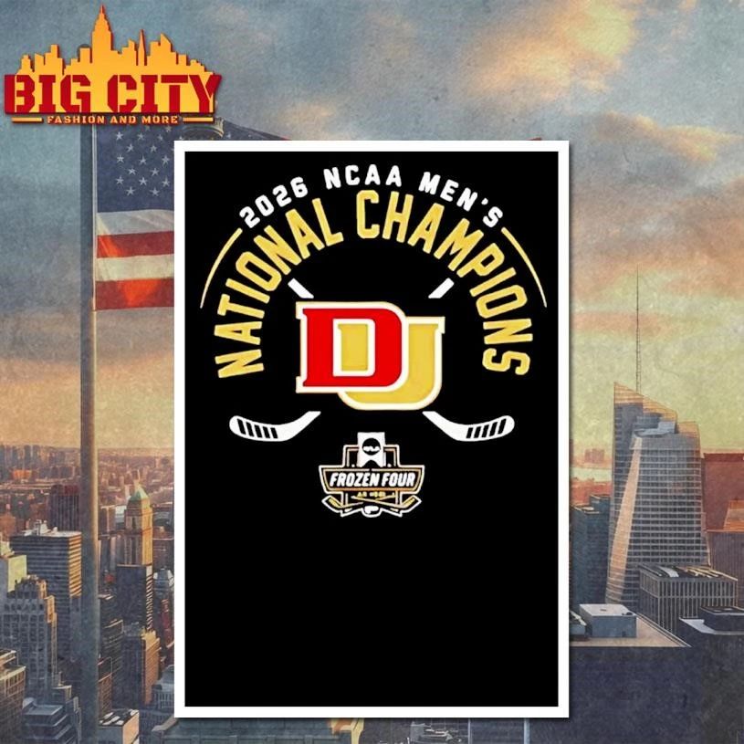 Denver Pioneers Mens Ice Hockey National Champions 26 Retro Shirt