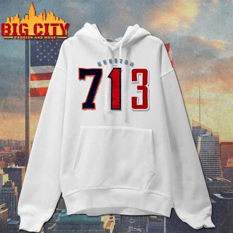 Vintage Houston 713 Football Style Number Typography Shirt