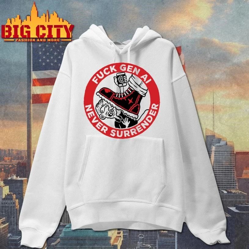 Fuck Gen AI Never Surrender Anti Artificial Intelligence Boot Stomp shirt