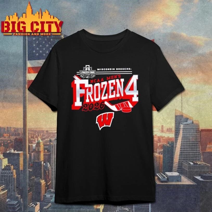 Wisconsin Badgers Men’s Hockey 2026 NCAA Frozen Four Vegas Graphic Shirt