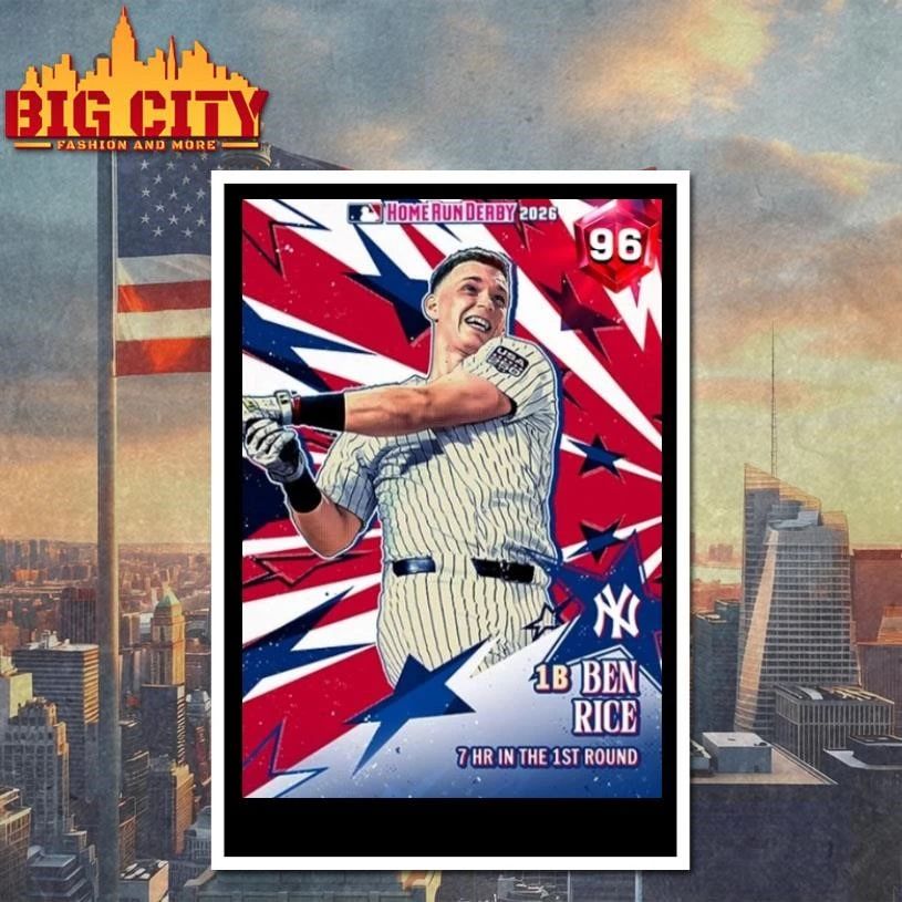 New York Yankees Ben Rice 1B Home Run Derby 2026 Baseball Fan Shirt