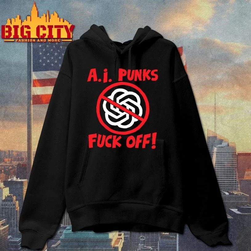 Anti AI Punks Fuck Off Anti Artificial Intelligence Logo shirt