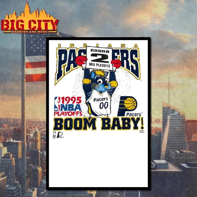 Vintage 1995 Indiana Pacers NBA Playoffs Boom Baby White Shirt