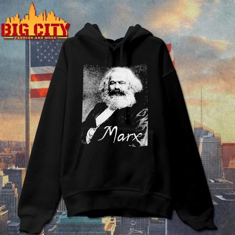 Karl Marx Portrait Graphic Tee Historical Socialist Communist Figure Shirt