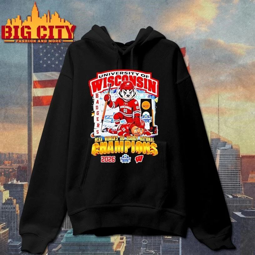 University Of Wisconsin Ncaa Womens Ice Hockey National Champions 2026 Mascot Shirt