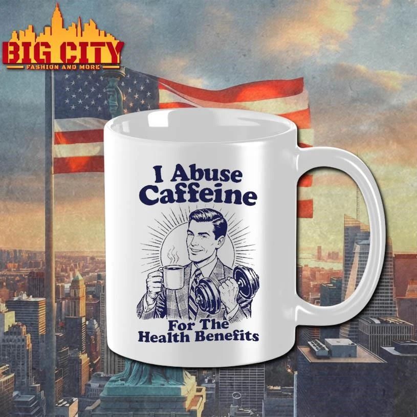 Retro Vintage I Abuse Caffeine For The Health Benefits Coffee Lover Workout Gym Shirt