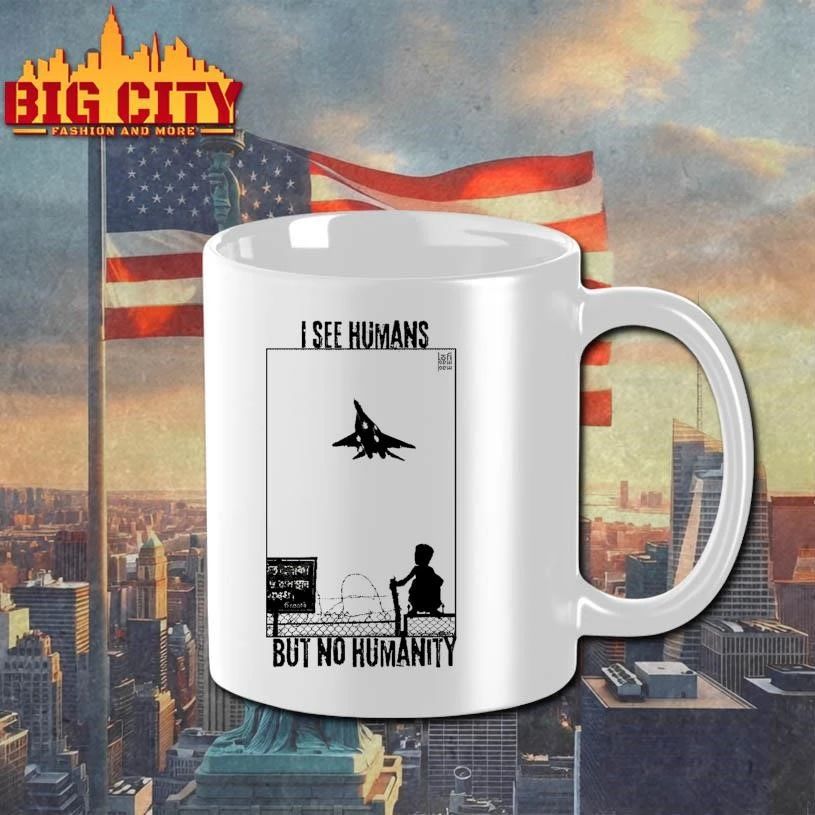 I See Humans But No Humanity Fighter Jet Anti War Silhouette Shirt
