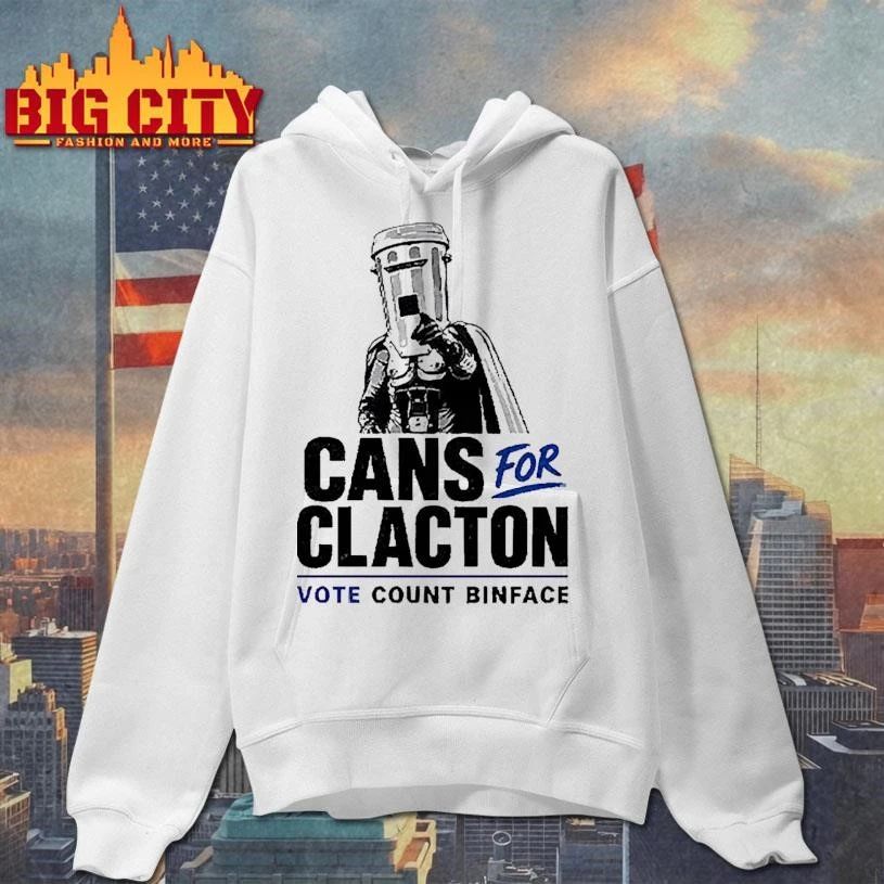 Cans For Clacton Vote Count Binface Funny Bin-Head Political Campaign Graphic UK Election Parody T Shirt