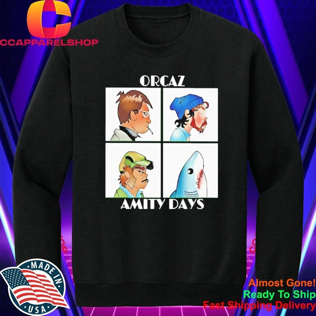 Orcaz Amity Days Demon Days And Jaws Parody Shirt