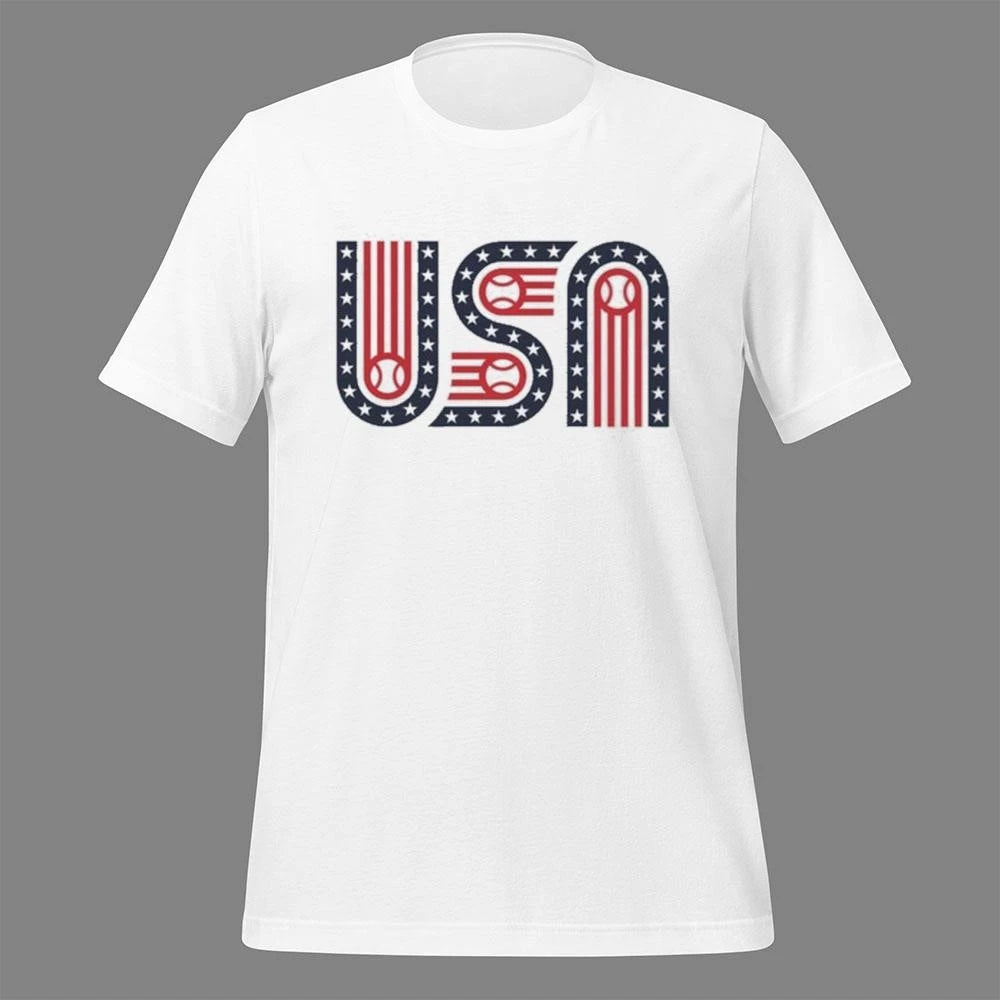 USA Stars Stripes And Baseball Shirt