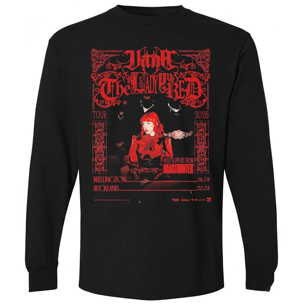 Vana The Lady In Red Tour 2026 New Zealand In Wellington And Auckland On March 16 And 20 2026 Shirt