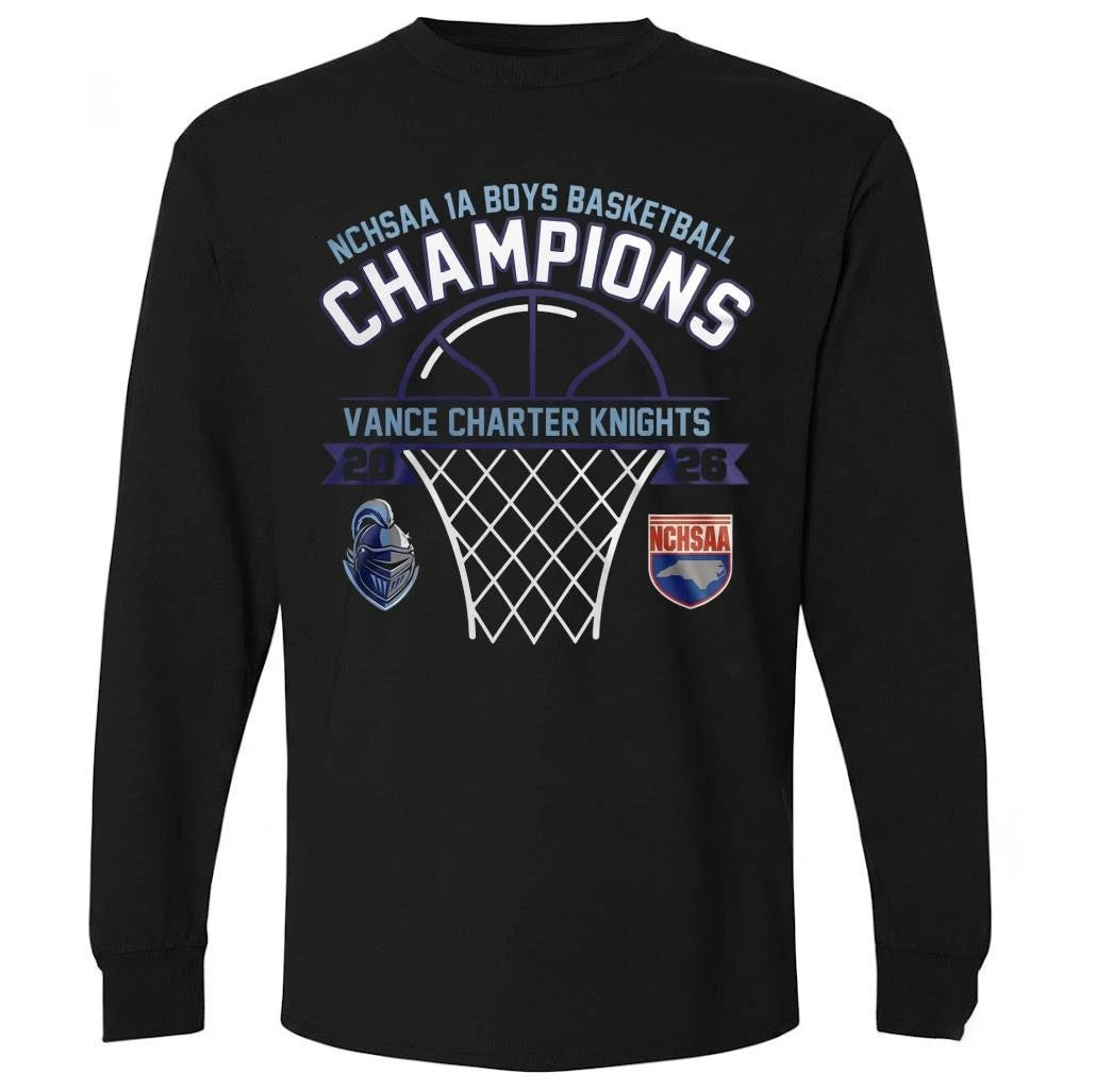 Vance Charter Knights 1A Boys Basketball Champions 2026 Shirt