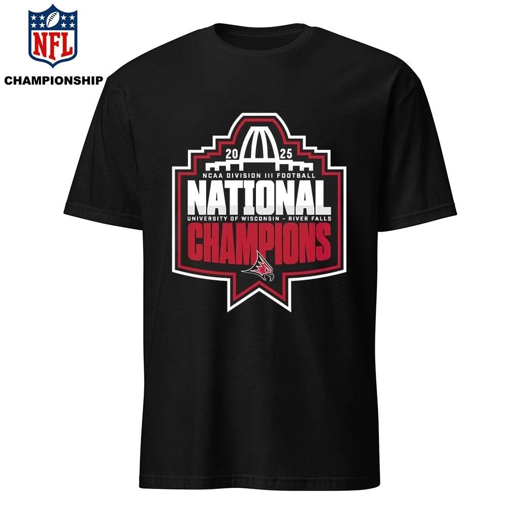 Wisconsin-River Falls Falcons Football National Champions 2025 NCAA Division III Football Logo Shirt