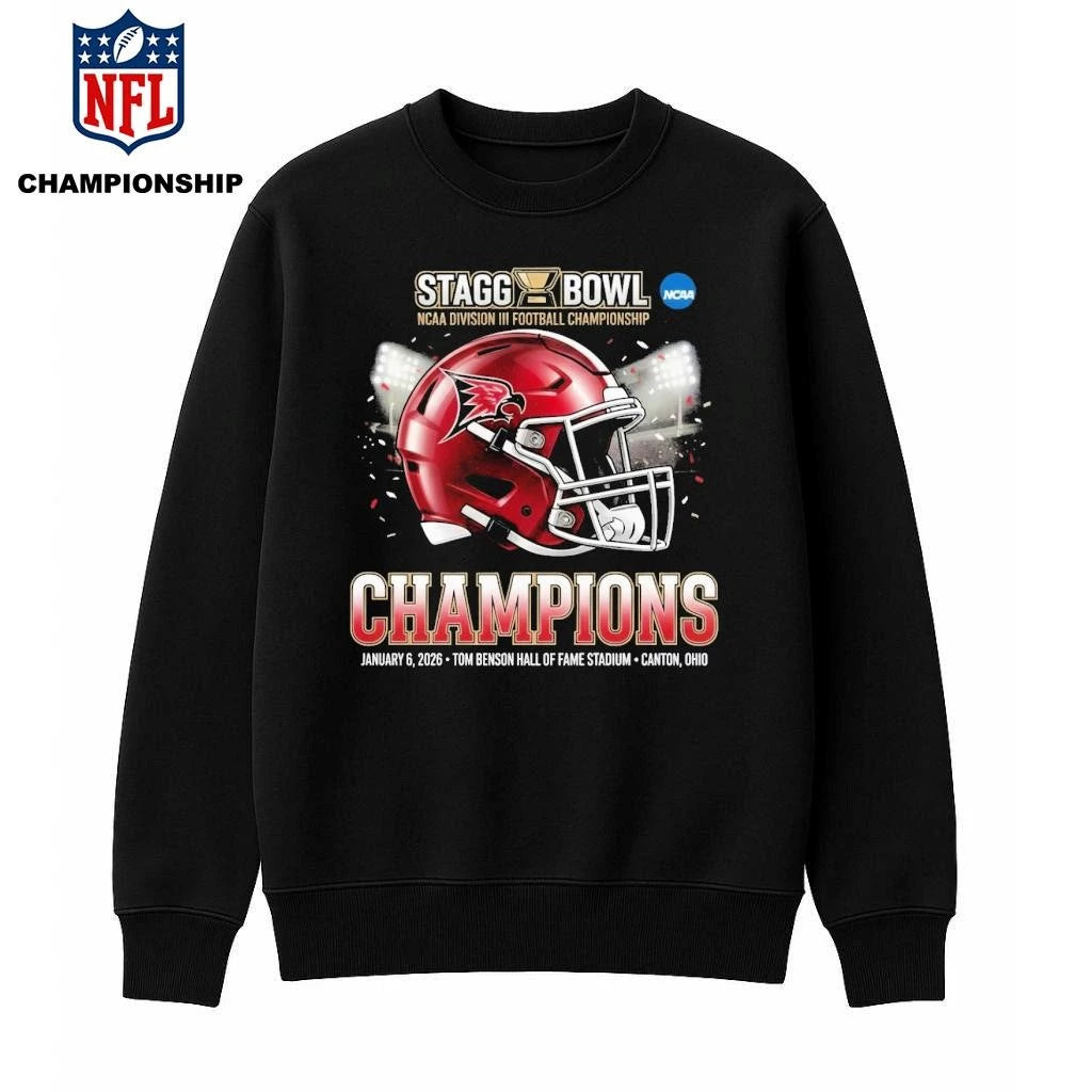Wisconsin-river Falls Falcons Football Team Champion Stagg Bowl 2025 Ncaa Division Iii January 4 2026 At Tom Benson Hall Of Fame Stadium Shirt
