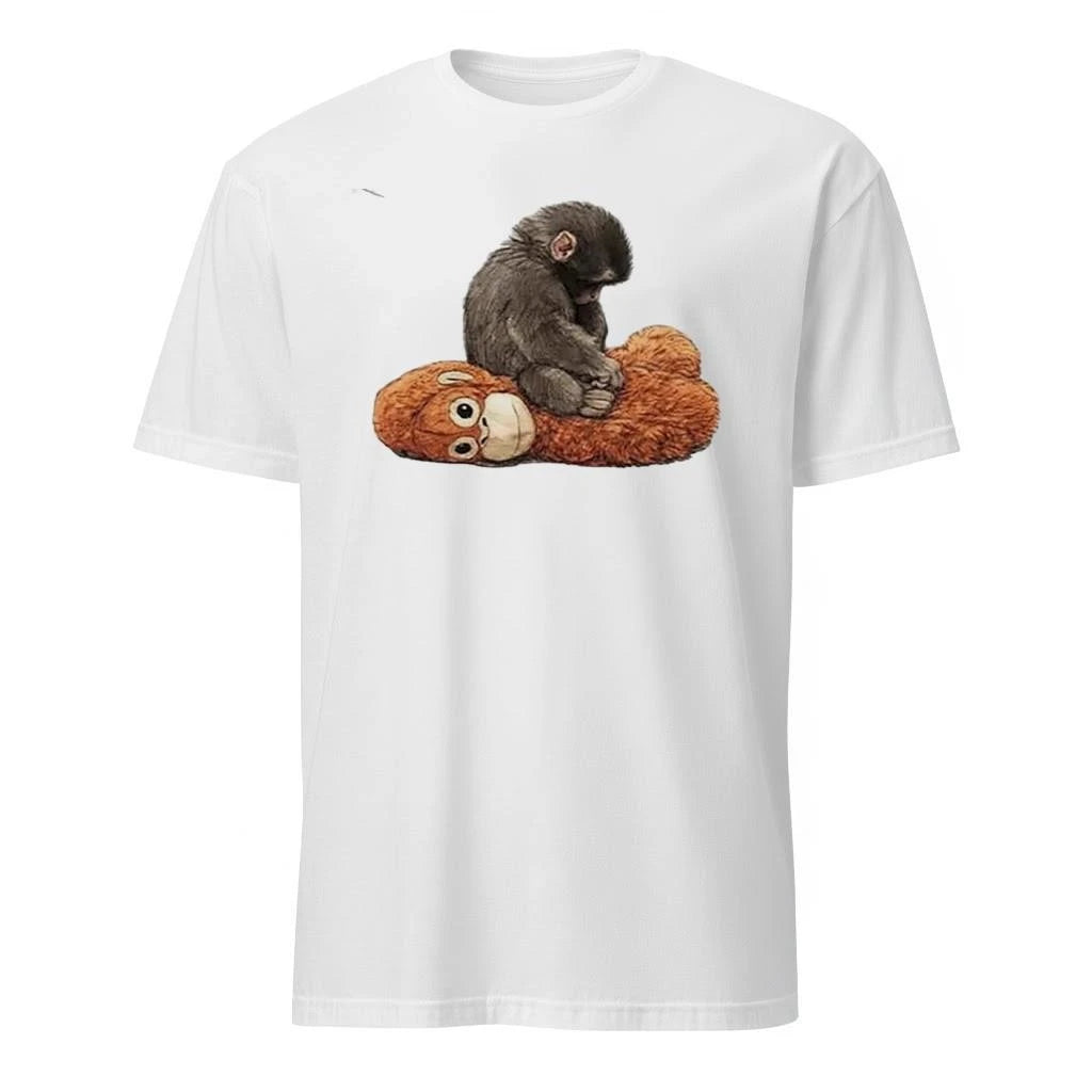 Womens Baby Monkey Punch Print Casual Shirt