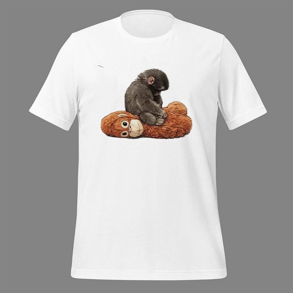 Womens Baby Monkey Punch Print Casual Shirt